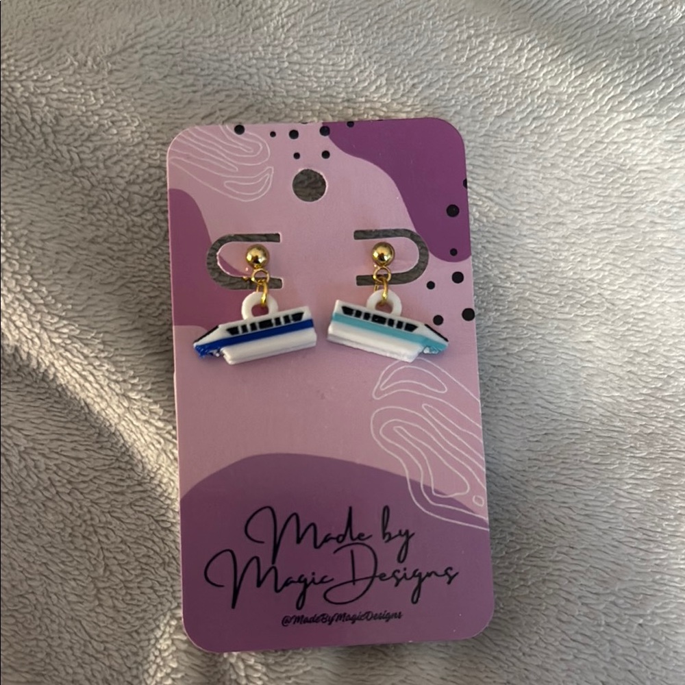 Blue Monorail Dangle Earrings-BRAND NEW WITH TAGS